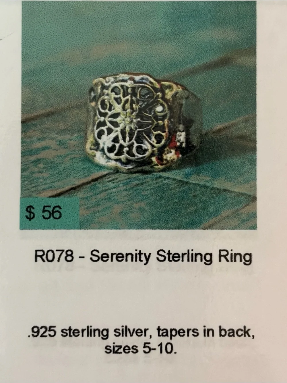 Serenity Sterling Ring